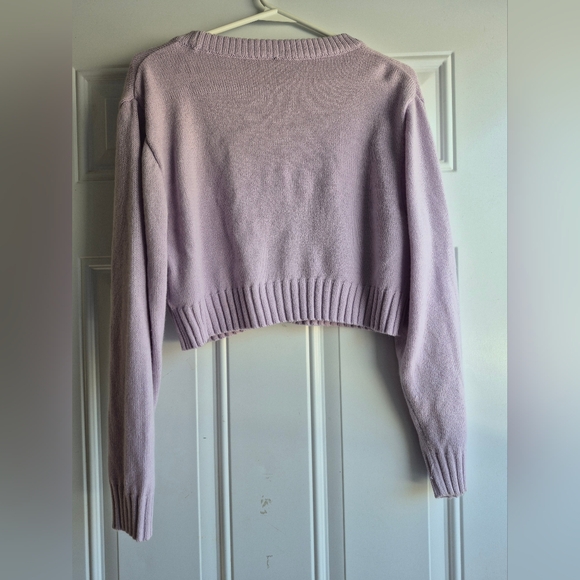H&M Lilac Purple Cropped Cardigan Sweater - Picture 4 of 6